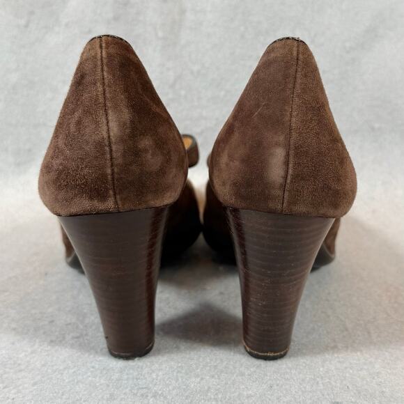 Sofft Geva Mary Jane Brown Suede Pumps Peep Toe Womens 9.5N - Picture 6 of 12